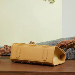 Song Brocade Silk Bamboo Handle Handbag - SinoCultural -- P170079KH-1