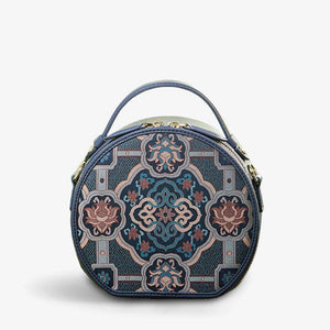 Song Brocade Silk Vintage Round Bag - SinoCultural -- P12065502DB