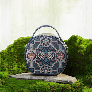 Song Brocade Silk Vintage Round Bag - SinoCultural -- P12065502DB