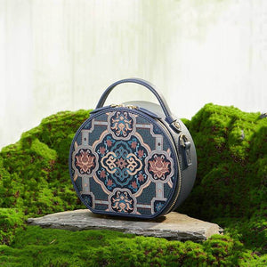 Song Brocade Silk Vintage Round Bag - SinoCultural -- P12065502DB