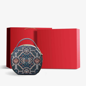 Song Brocade Silk Vintage Round Bag - SinoCultural -- P12065502DB