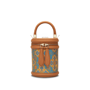 Song Brocade Vintage Bucket Bag Crossbody Bag Four Harmonies and Ruyi Pattern - SinoCultural -- P110179