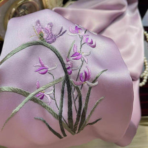 Hand Embroidered Suzhou 16 Momme Silk Scarf Luxury 155x35cm - SinoCultural -- HYFSJ025A01