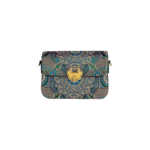 Song Brocade Leather Luxurious Clutch Handbag - SinoCultural -- W2144-1