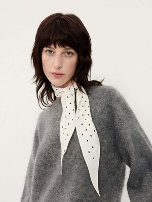 Mulberry silk scarf styled as wearable art with graceful drape and Chinese-inspired detail image 5