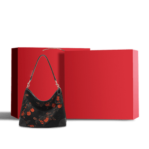 Xiangyunsha Silk Leather Printed Persimmon Shoulder Bag - SinoCultural -- YS220679