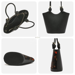 Xiangyunsha Silk Leather Printed Persimmon Shoulder Bag - SinoCultural -- YS120763