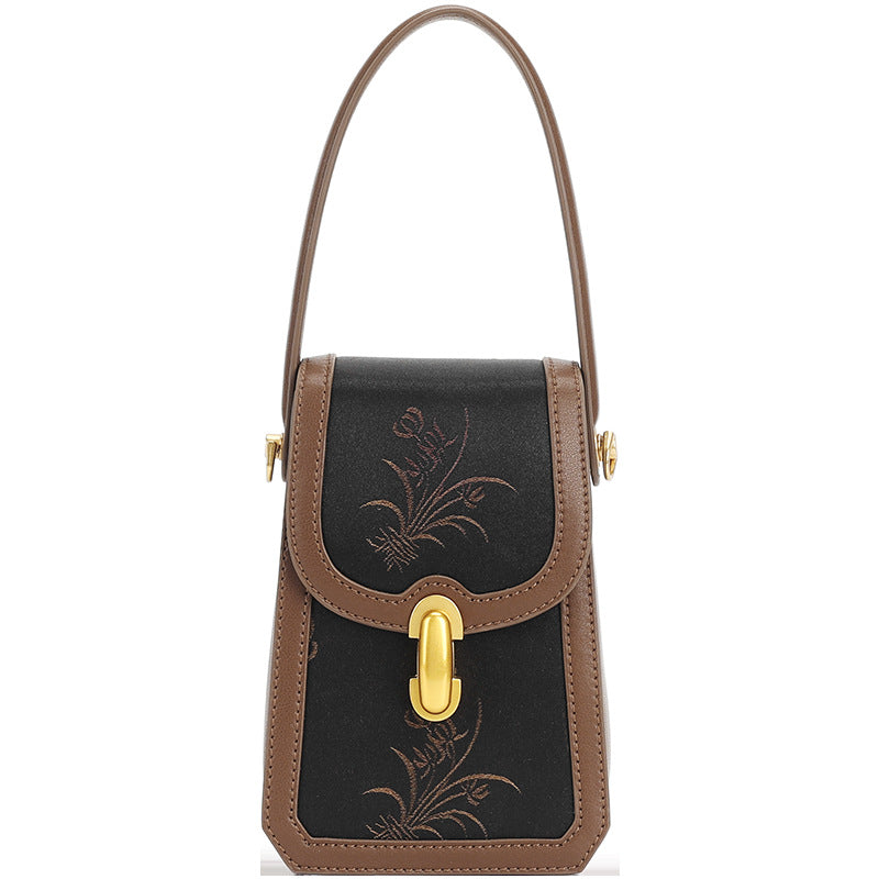 Mulberry Silk Bag New Chinese Style Genuine Leather Crossbody Small Bag