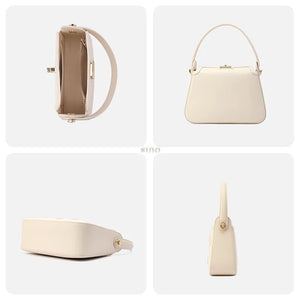 Bag interior compartments, back, bottom and side views.