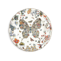 10.5-inch luxury bone china scalloped dinner plate with butterfly and floral design.