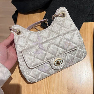 Chinoiserie Luxury Heritage Gold Brocade Underarm Bag - SinoCultural -- JD270625-P