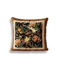 Luxury chinoiserie magpie blossoms pillow, full embroidery.