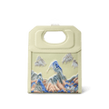 Chinoiserie Mountains Painting Hand Embroidered Leather Handle Bag - SinoCultural -- SX120779