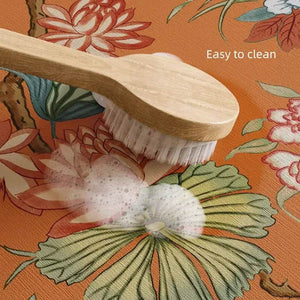 Chinoiserie Orange Bathroom Mat Anti-Slip Fan-Shaped Rug - SinoCultural -- LZ007A80