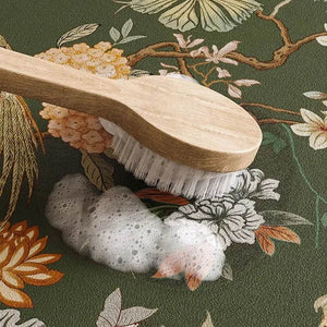 Chinoiserie Tea Table Runner Vintage Leather Mountain Hydrangea Mat - SinoCultural -- TM062C2550