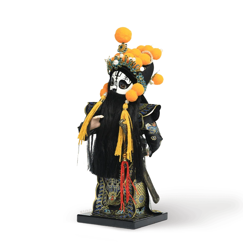 9-Inch Handmade Chinese Doll – Peking Opera Hegemon King Character Collectible - SinoCultural -- XJK0904