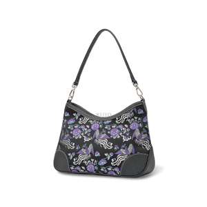 Luxury Shu Brocade Shoulder Bag with Classic Phoenix & Peony Motif - SinoCultural -- FJ110635