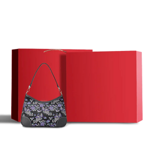 Luxury Shu Brocade Shoulder Bag with Classic Phoenix & Peony Motif - SinoCultural -- FJ110635