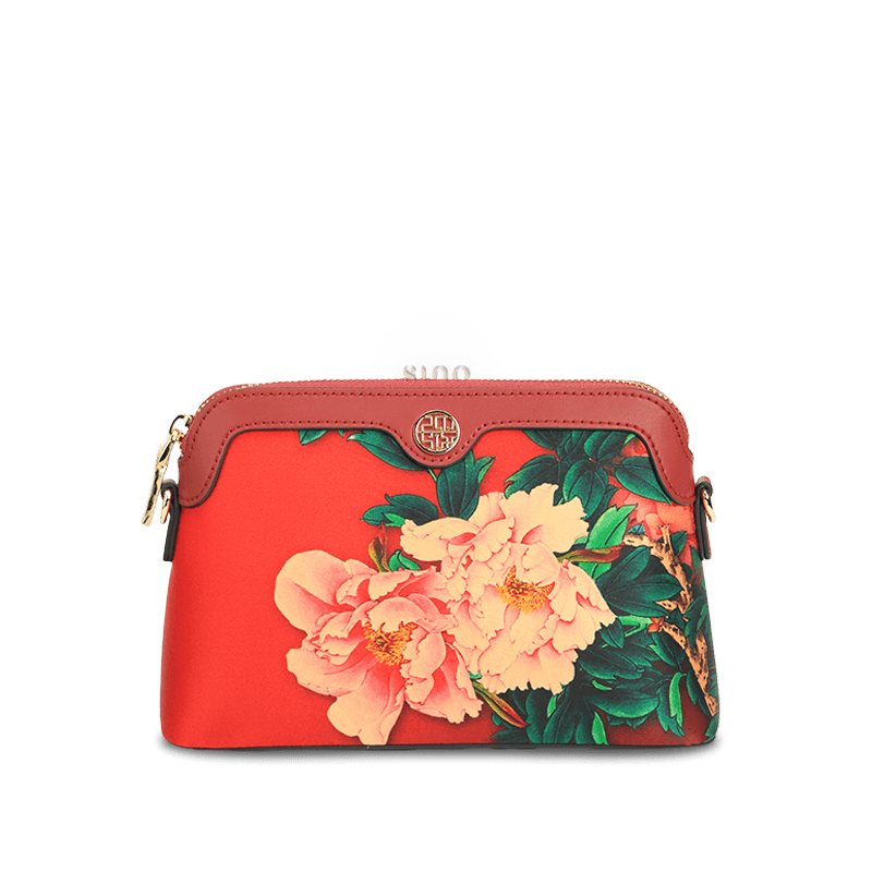 Handcrafted Mulberry Silk Clutch Purse for Women | Floral Evening Bag & Wallet - SinoCultural -- P170029-R