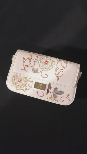 Baoxiang Flower Embroidered Top-Handle Bag | Brocade Modern
