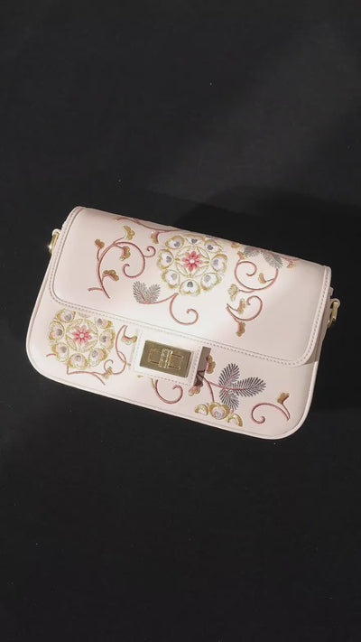 Baoxiang Flower Embroidered Top-Handle Bag | Brocade Modern