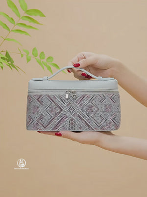 Luxury New Chinese Style Zhuang Brocade Boxy Handbag - Brocade Bond