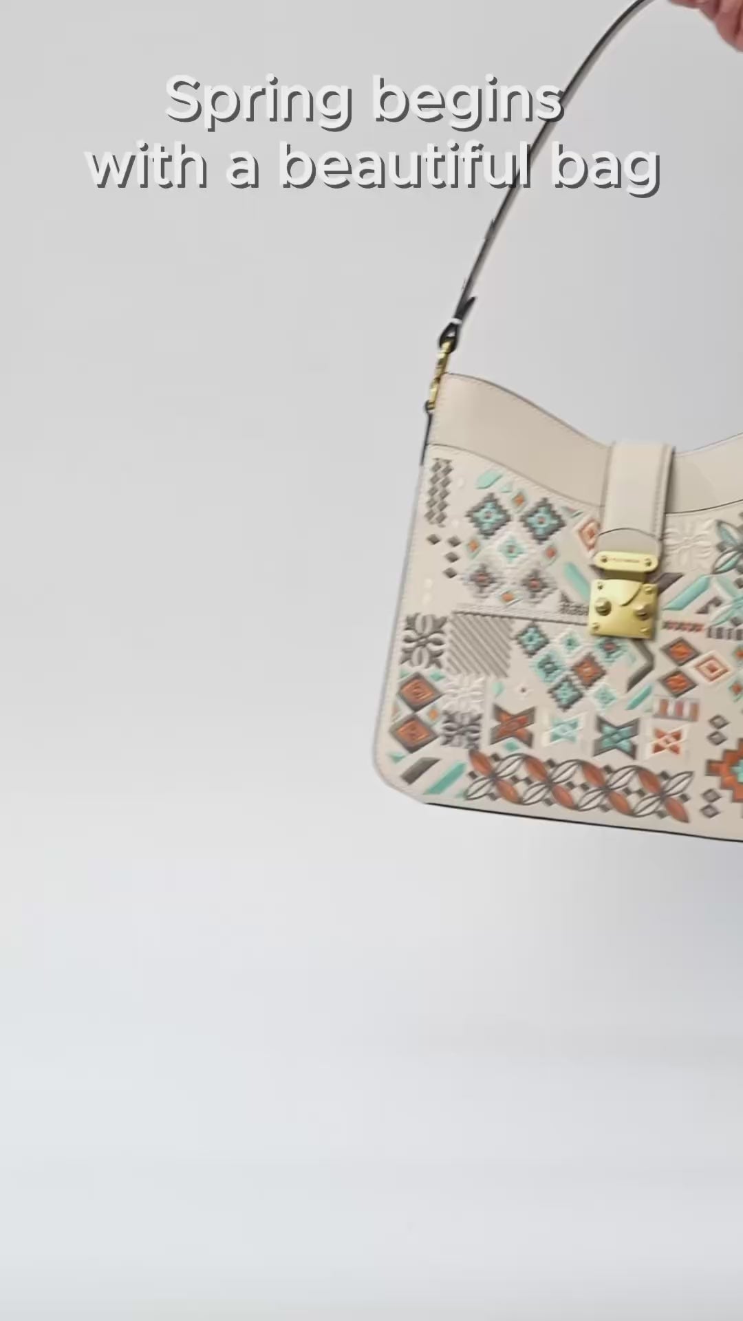 Heritage Geometric Embroidery Shoulder Bag – Elegant Chinese Style Handbag