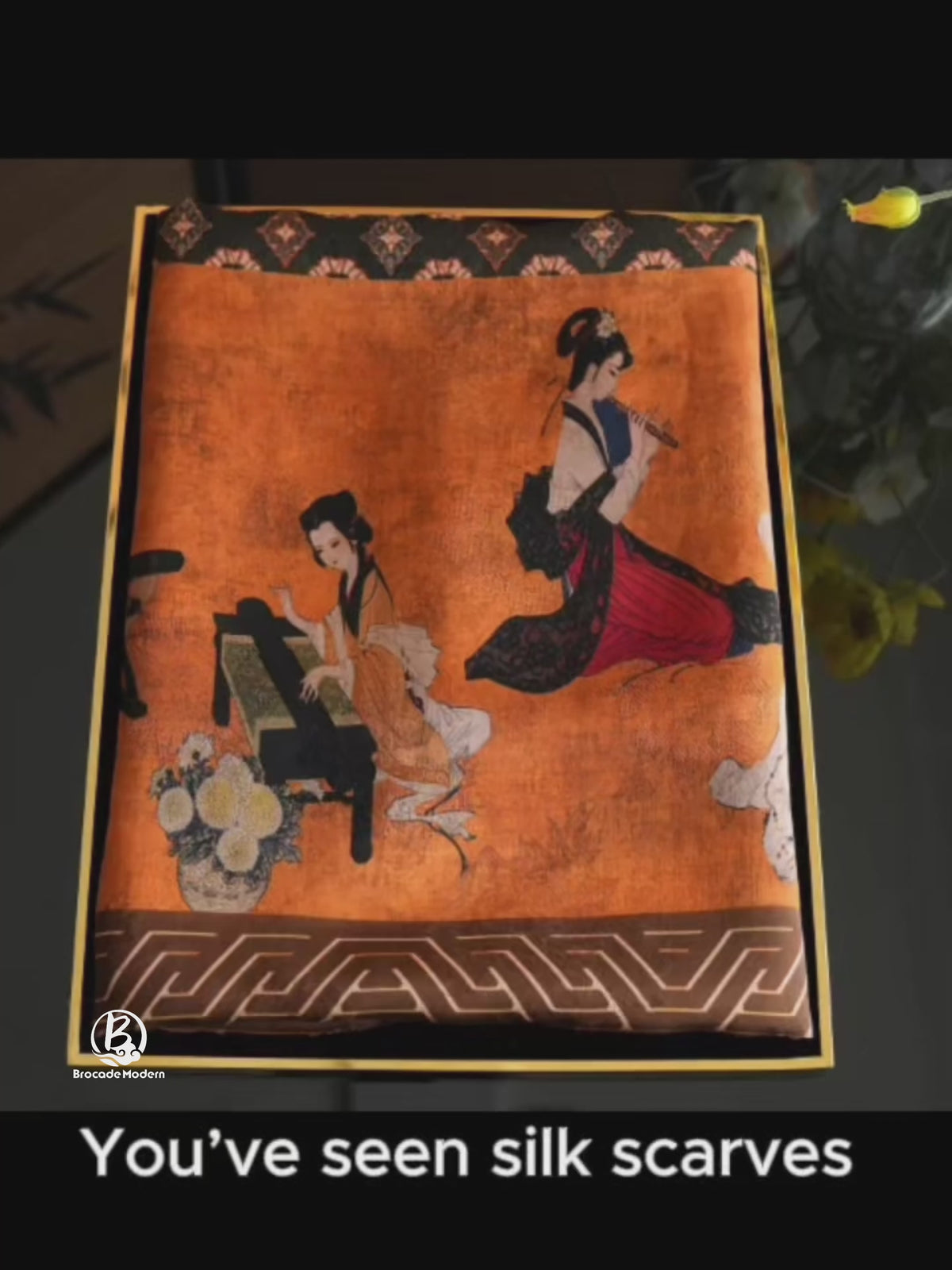 Xiangyunsha Reversible Silk Shawl – Two-Design Mulberry Silk Scarf (180×50cm)