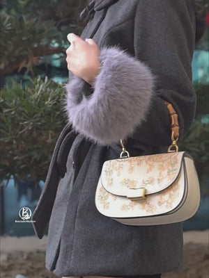 Luxury New Chinese Style Embroidered Leather Bamboo-Handle Bag – Maiden’s Garden Camellia