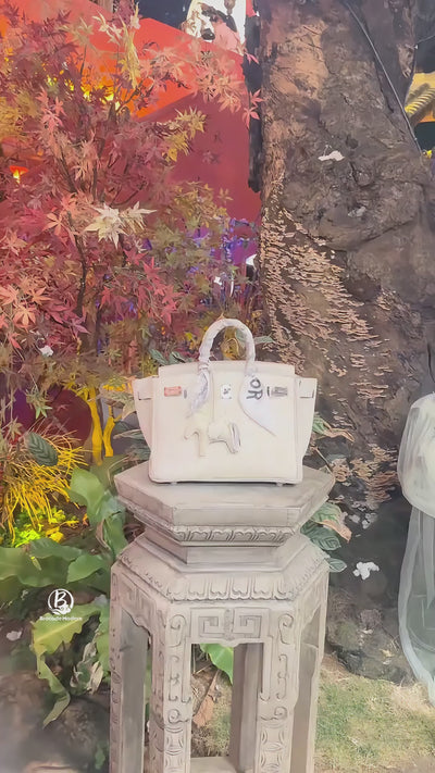 Chinoiserie Luxury Song Brocade Aesthetic Top-Handle Bag — White Dingsheng-brocademodern