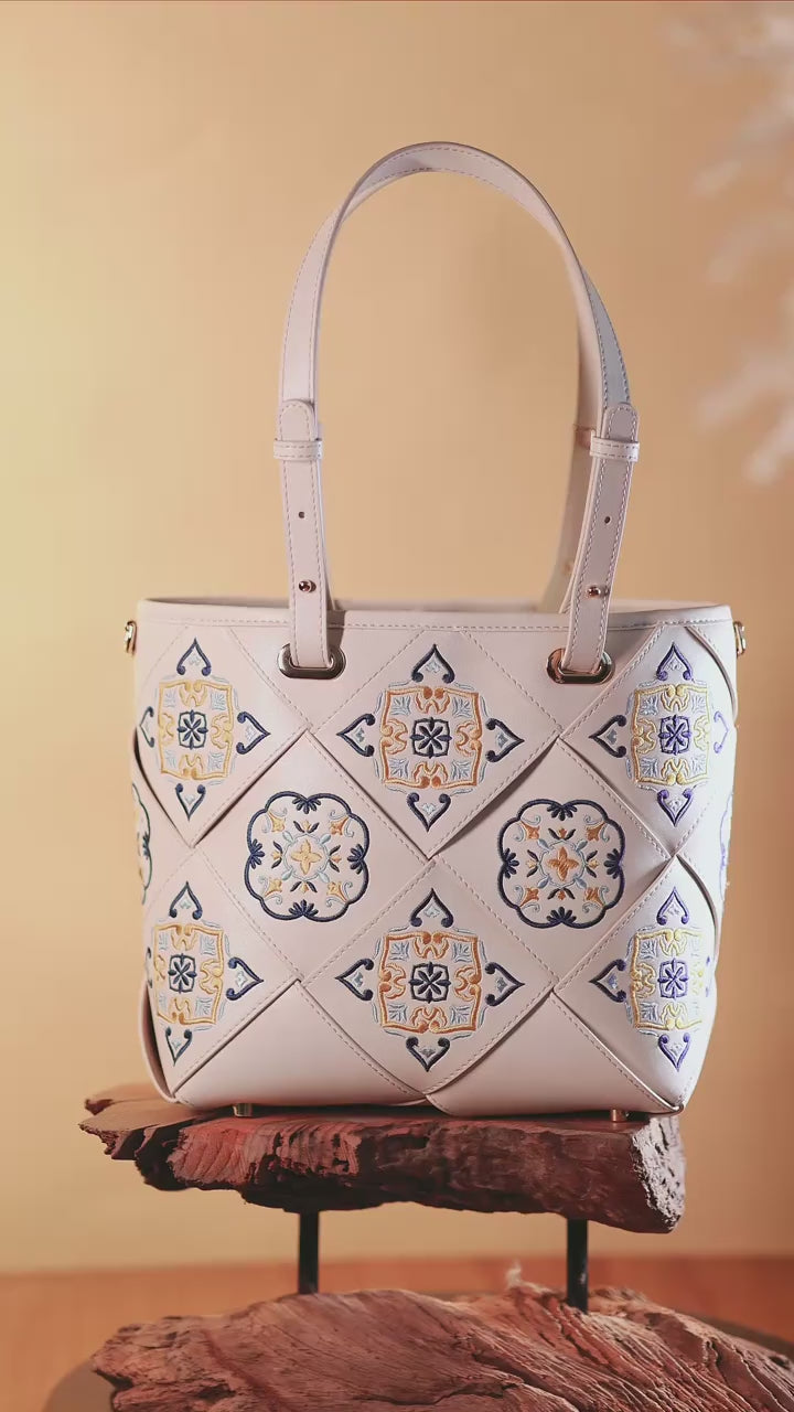 Embroidered Tote Bag with Inner Pouch | New Chinese Style Women’s Bag | Brocade Modern