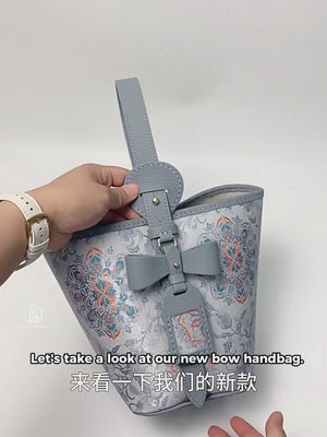 Butterfly Bow Handbag DIY Kit – Leather and Fabric Hand-Sewing Crossbody Bag