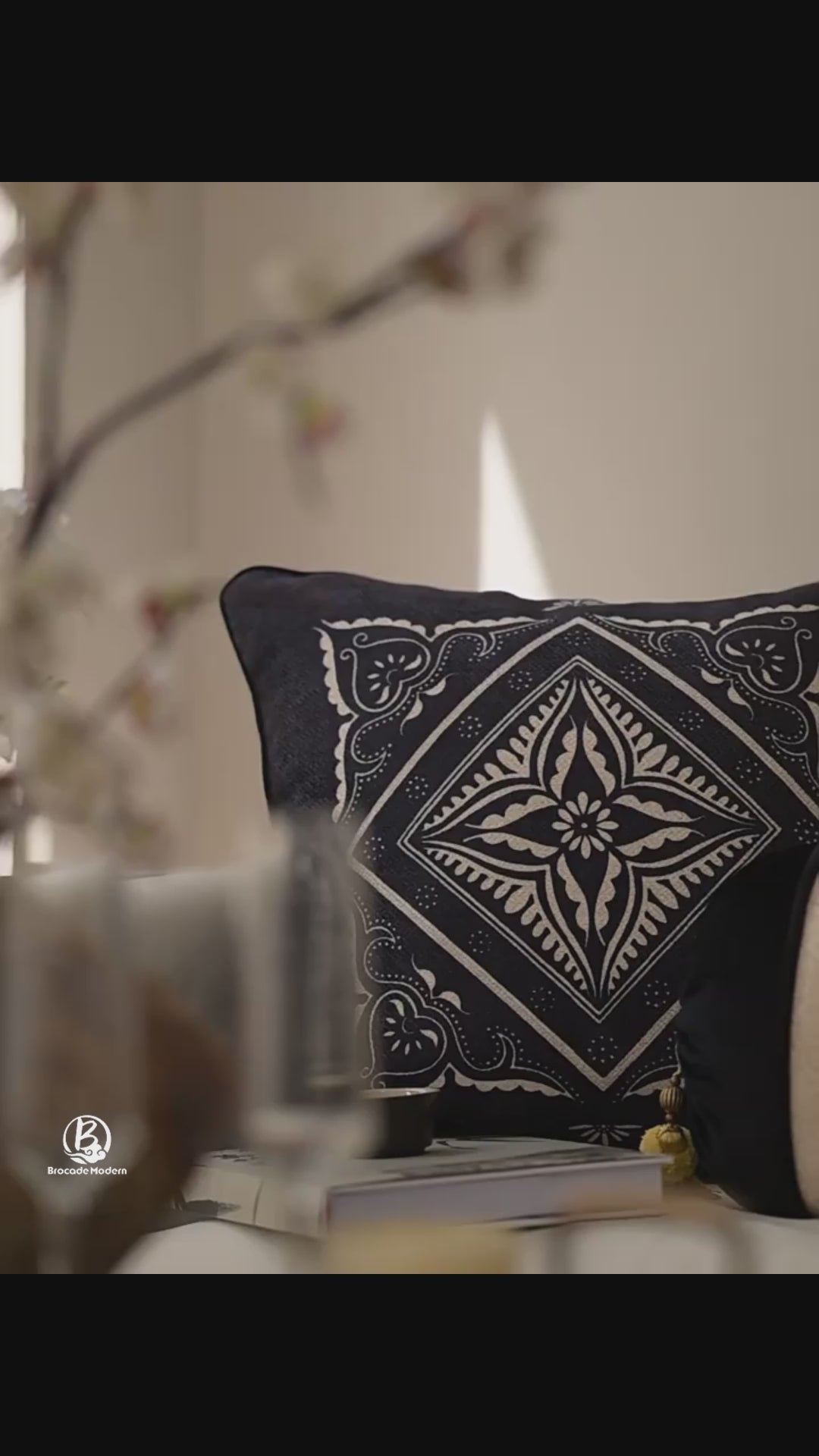 Arabesque Motif Cushions | Miao Embroidery-Inspired Vintage Throw Pillows