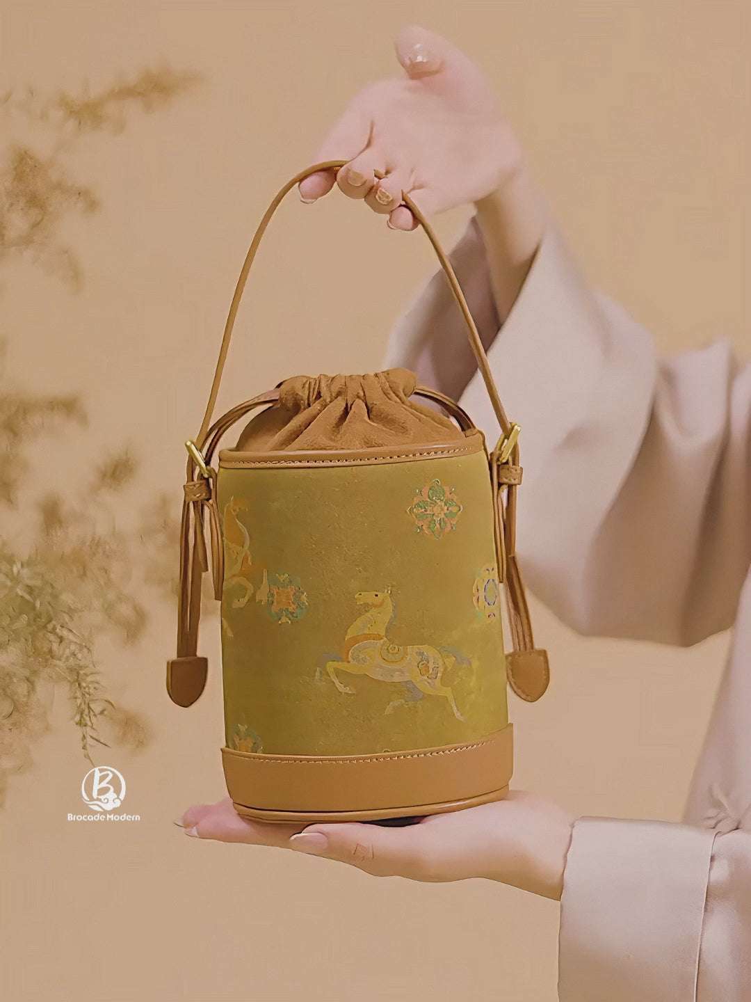 Heritage Xiangyunsha New Chinese Style Bucket Bag – Lucky Horse Brings Blessings