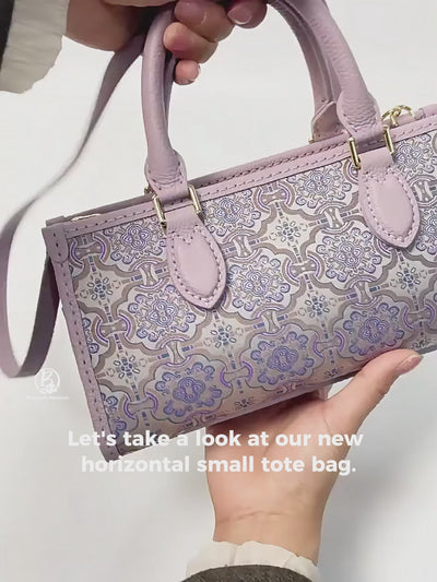 Song Brocade Horizontal Mini Tote DIY Kit – Hand-Sewn Leather Handbag