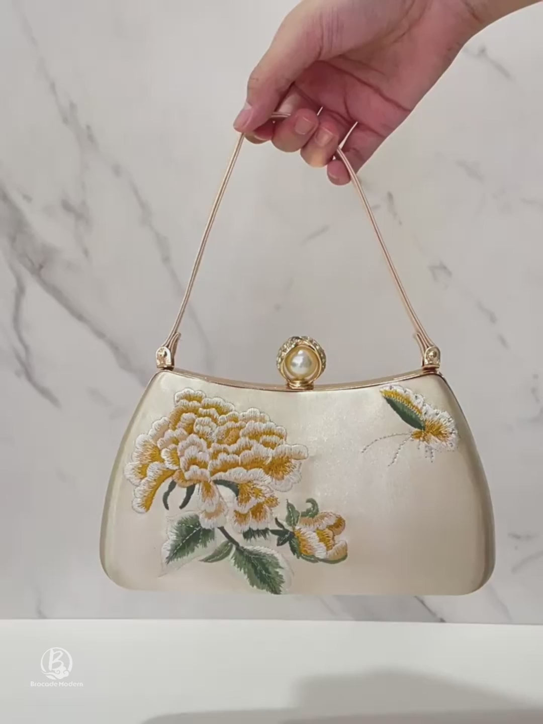 New Chinese Style Peony Embroidered Qipao Clutch Bag – Vintage Wedding Evening Handbag with Crystal Pearl Clasp-brocademodern