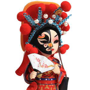 6-Inch Vintage Chinese Dolls - Handcrafted Sichuan Opera Face-Changing Red Art - SinoCultural -- QQ0665
