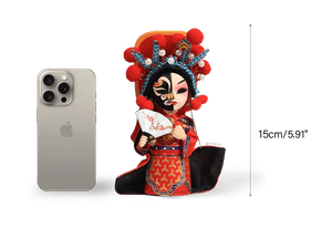 6-Inch Vintage Chinese Dolls - Handcrafted Sichuan Opera Face-Changing Red Art - SinoCultural -- QQ0665