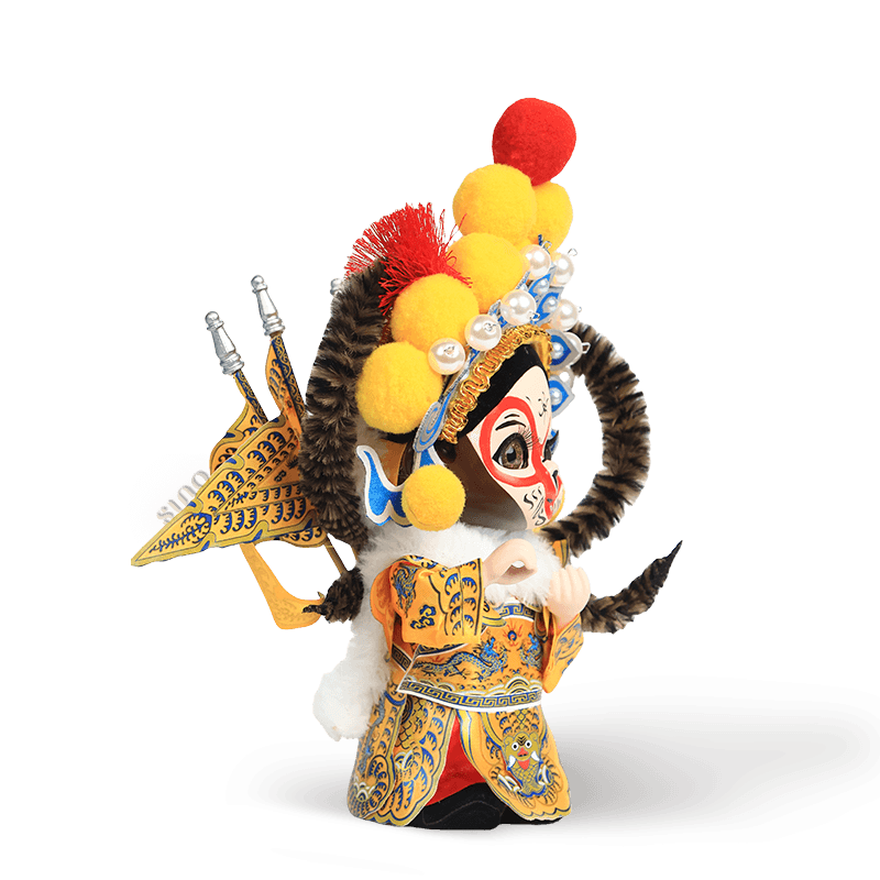 6-Inch Vintage Chinese Dolls - Handmade Peking Opera Wukong Art Collectible - SinoCultural -- QJ0508