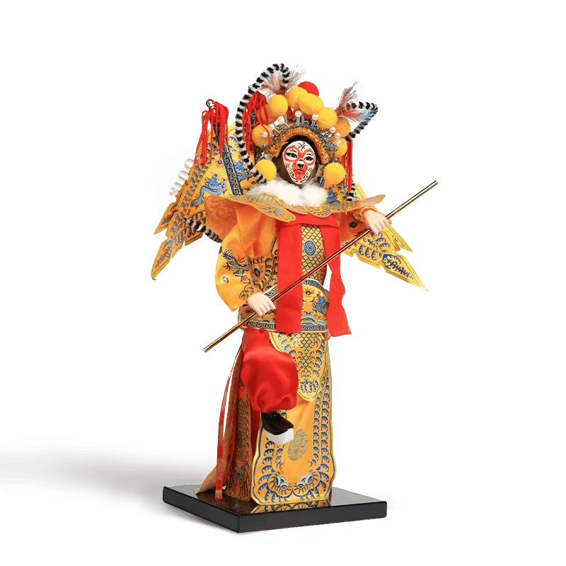 12-Inch Vintage Chinese Dolls - Handmade Peking Opera Wukong Art Collectible - SinoCultural -- JH1256