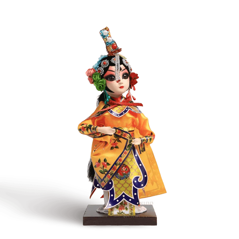 9-Inch Handmade Chinese Doll – Peking Opera Consort Yu Character Collectible - SinoCultural -- XJK0905