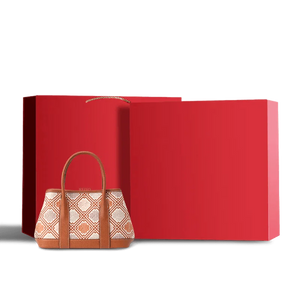 Zhuang Brocade Chrysanthemum Embroidered Leather Luxury Crossbody Bag - SinoCultural -- FJ110692-1