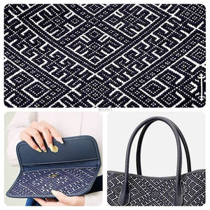 Zhuang Brocade Embroidered Leather Shoulder Bag Flying Swallow Motif - SinoCultural -- FJ110688