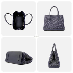 Zhuang Brocade Embroidered Leather Shoulder Bag Flying Swallow Motif - SinoCultural -- FJ110688