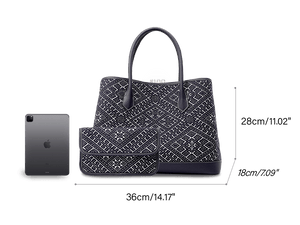 Zhuang Brocade Embroidered Leather Shoulder Bag Flying Swallow Motif - SinoCultural -- FJ110688
