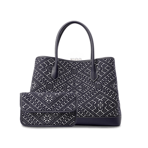 Zhuang Brocade Embroidered Leather Shoulder Bag Flying Swallow Motif - SinoCultural -- FJ110688