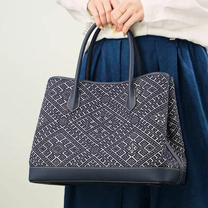 Zhuang Brocade Embroidered Leather Shoulder Bag Flying Swallow Motif - SinoCultural -- FJ110688