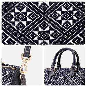 Zhuang Brocade Flying Swallow Embroidered Tote Bag - SinoCultural -- FJ110686