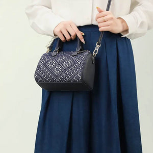 Zhuang Brocade Flying Swallow Embroidered Tote Bag - SinoCultural -- FJ110686